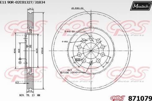 Maxtech 871079.0000 - Brake Disc autospares.lv