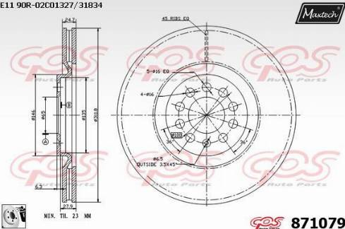 Maxtech 871079.0080 - Brake Disc autospares.lv