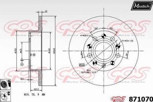 Maxtech 871070.6060 - Brake Disc autospares.lv