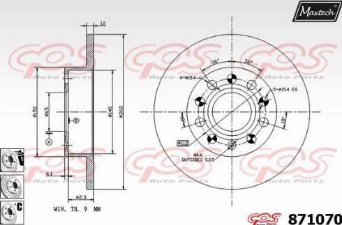 Maxtech 871070.6880 - Brake Disc autospares.lv