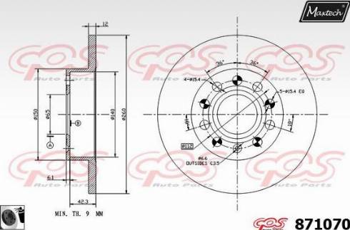 Maxtech 871070.0060 - Brake Disc autospares.lv