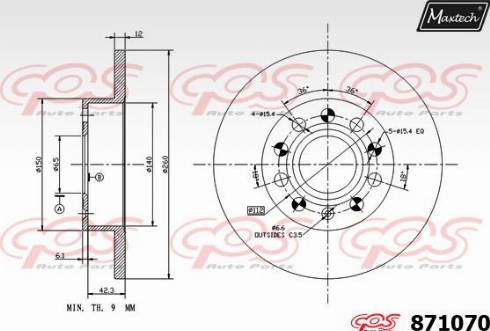 Maxtech 871070.0000 - Brake Disc autospares.lv