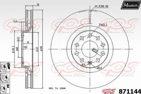 Maxtech 871144.6980 - Brake Disc autospares.lv