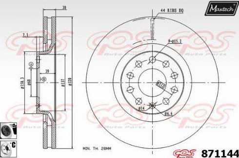 Maxtech 871144.6060 - Brake Disc autospares.lv