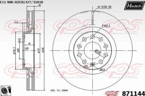 Maxtech 871144.0060 - Brake Disc autospares.lv