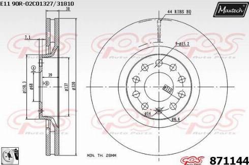 Maxtech 871144.0080 - Brake Disc autospares.lv