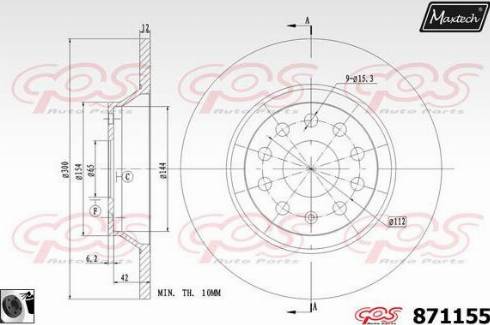 Maxtech 871155.0060 - Brake Disc autospares.lv