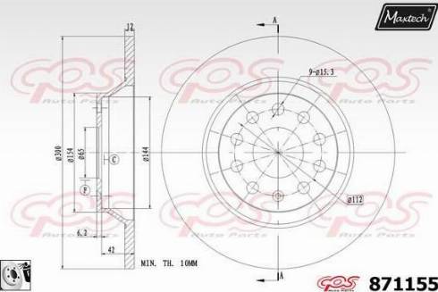 Maxtech 871155.0080 - Brake Disc autospares.lv