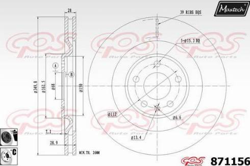 Maxtech 871156.6060 - Brake Disc autospares.lv