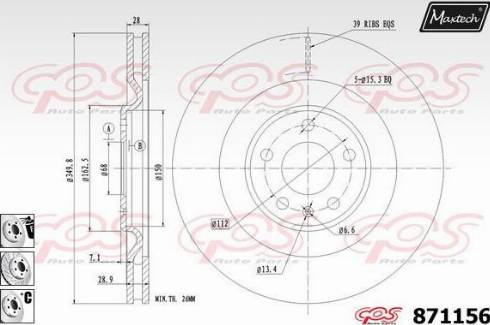 Maxtech 871156.6880 - Brake Disc autospares.lv