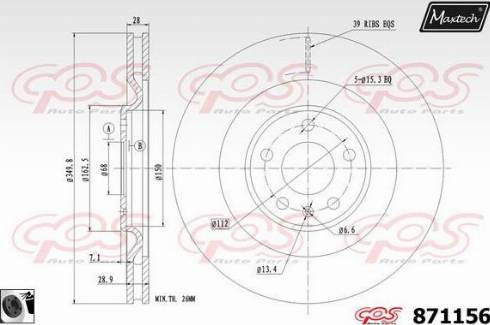 Maxtech 871156.0060 - Brake Disc autospares.lv