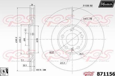 Maxtech 871156.0080 - Brake Disc autospares.lv