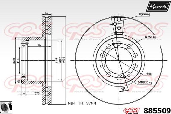 Maxtech 871156 - Brake Disc autospares.lv