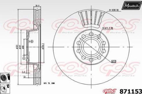 Maxtech 871153.6060 - Brake Disc autospares.lv