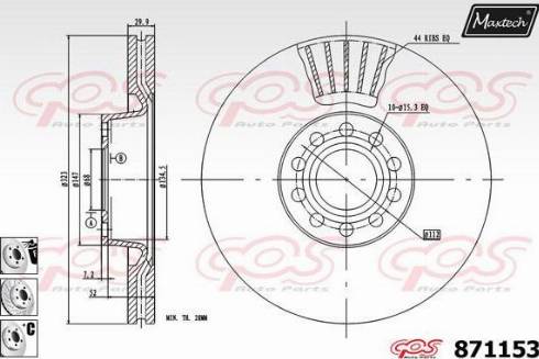 Maxtech 871153.6880 - Brake Disc autospares.lv