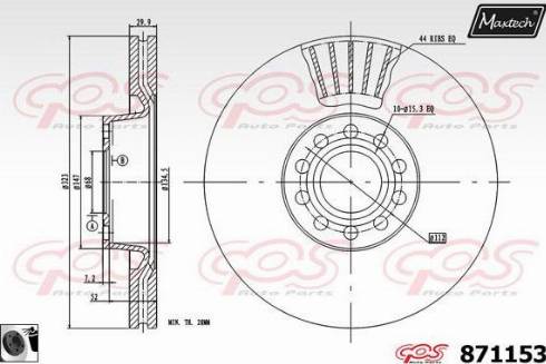 Maxtech 871153.0060 - Brake Disc autospares.lv