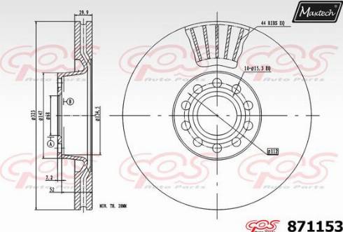 Maxtech 871153.0000 - Brake Disc autospares.lv