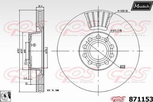 Maxtech 871153.0080 - Brake Disc autospares.lv