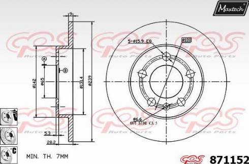 Maxtech 871152.6880 - Brake Disc autospares.lv