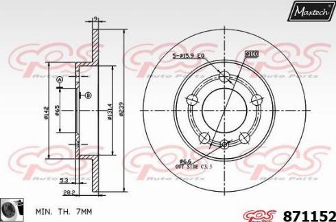 Maxtech 871152.0060 - Brake Disc autospares.lv