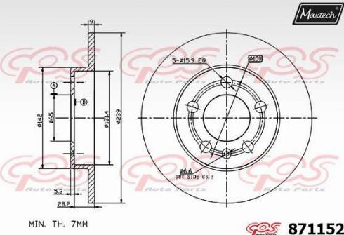 Maxtech 871152.0000 - Brake Disc autospares.lv