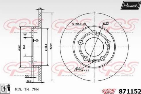 Maxtech 871152.0080 - Brake Disc autospares.lv