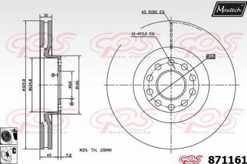 Maxtech 871161.6060 - Brake Disc autospares.lv