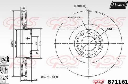 Maxtech 871161.6980 - Brake Disc autospares.lv