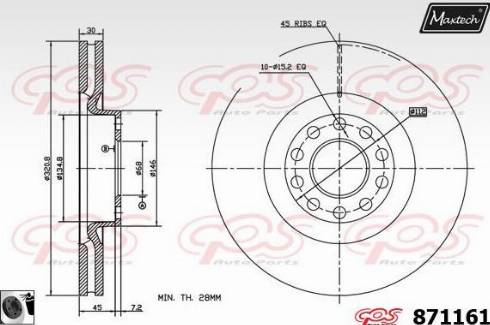 Maxtech 871161.0060 - Brake Disc autospares.lv