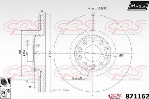 Maxtech 871162.6060 - Brake Disc autospares.lv