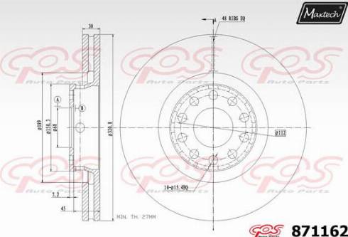 Maxtech 871162.0000 - Brake Disc autospares.lv