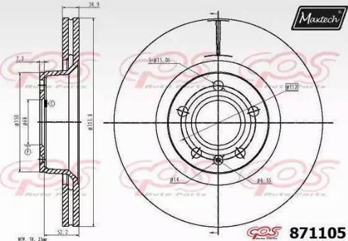 Maxtech 871105.6880 - Brake Disc autospares.lv