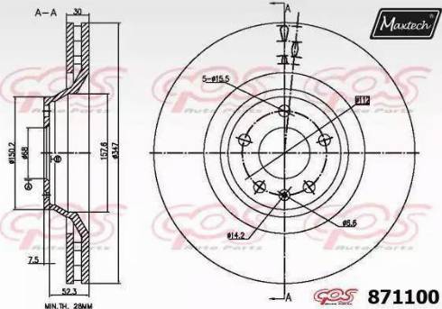 Maxtech 871100.0000 - Brake Disc autospares.lv