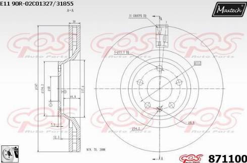 Maxtech 871100.0080 - Brake Disc autospares.lv