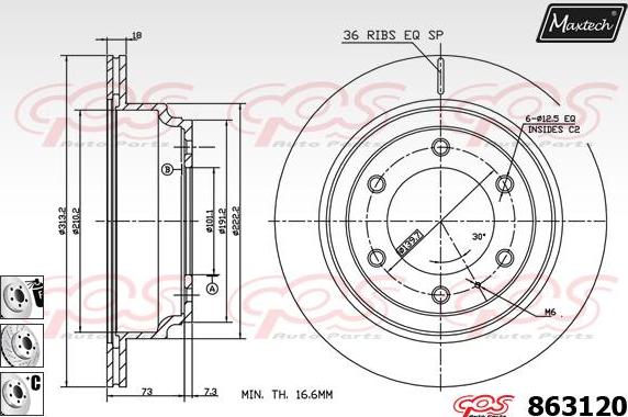 Maxtech 871100 - Brake Disc autospares.lv