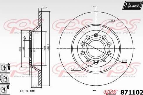 Maxtech 871102.6880 - Brake Disc autospares.lv