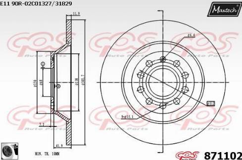 Maxtech 871102.0060 - Brake Disc autospares.lv