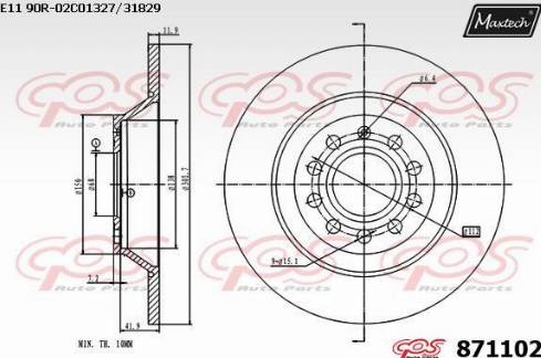 Maxtech 871102.0000 - Brake Disc autospares.lv