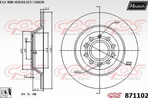 Maxtech 871102.0080 - Brake Disc autospares.lv