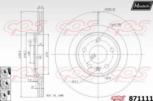 Maxtech 871111.6980 - Brake Disc autospares.lv