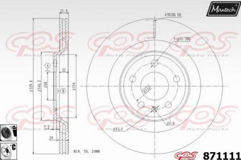 Maxtech 871111.6060 - Brake Disc autospares.lv