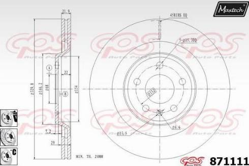 Maxtech 871111.6880 - Brake Disc autospares.lv