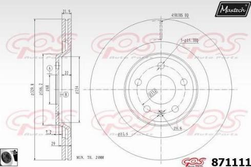 Maxtech 871111.0060 - Brake Disc autospares.lv