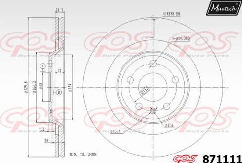 Maxtech 871111.0000 - Brake Disc autospares.lv