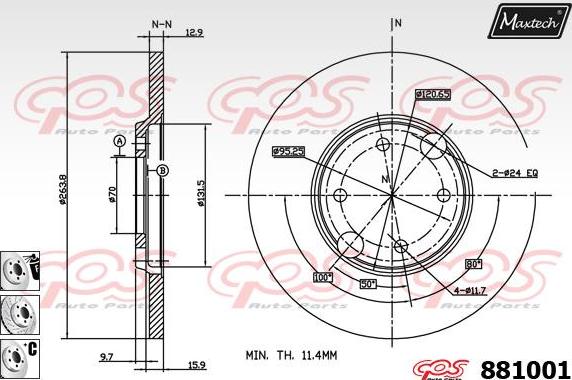 Maxtech 875340 - Brake Disc autospares.lv