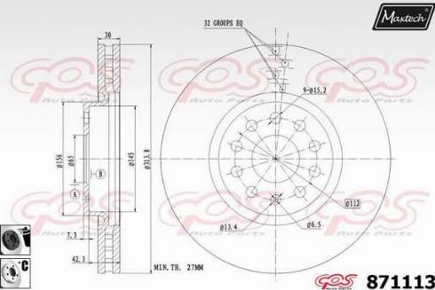 Maxtech 871113.6060 - Brake Disc autospares.lv