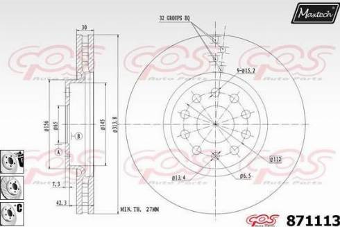 Maxtech 871113.6880 - Brake Disc autospares.lv