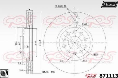 Maxtech 871113.0060 - Brake Disc autospares.lv