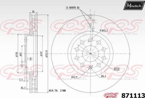 Maxtech 871113.0000 - Brake Disc autospares.lv