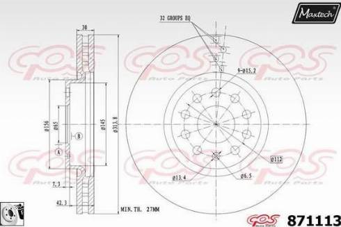 Maxtech 871113.0080 - Brake Disc autospares.lv